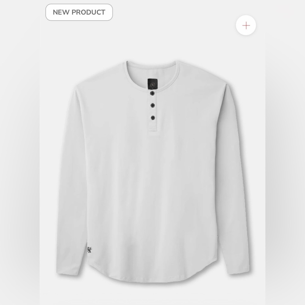Ten/10 apparel men’s long sleeve white curved hem, 3 button shirt. NWT. Size XL